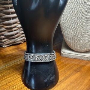 Lois Hill Sterling Silver Bracelet with Intricate Patterns braided band. Toggle